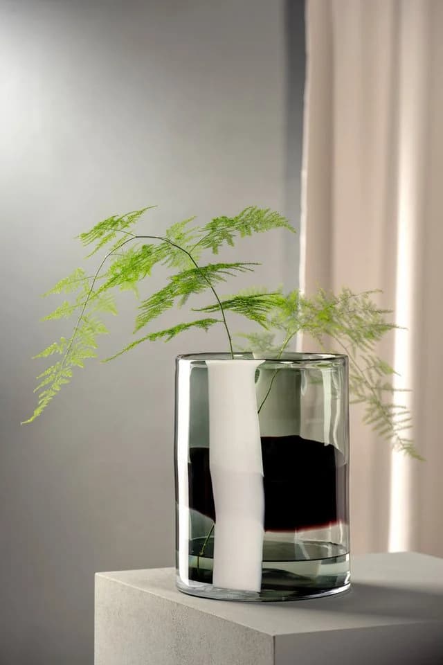 Leonardo Vase BANDA NERA Schwarz Glas Dekovase