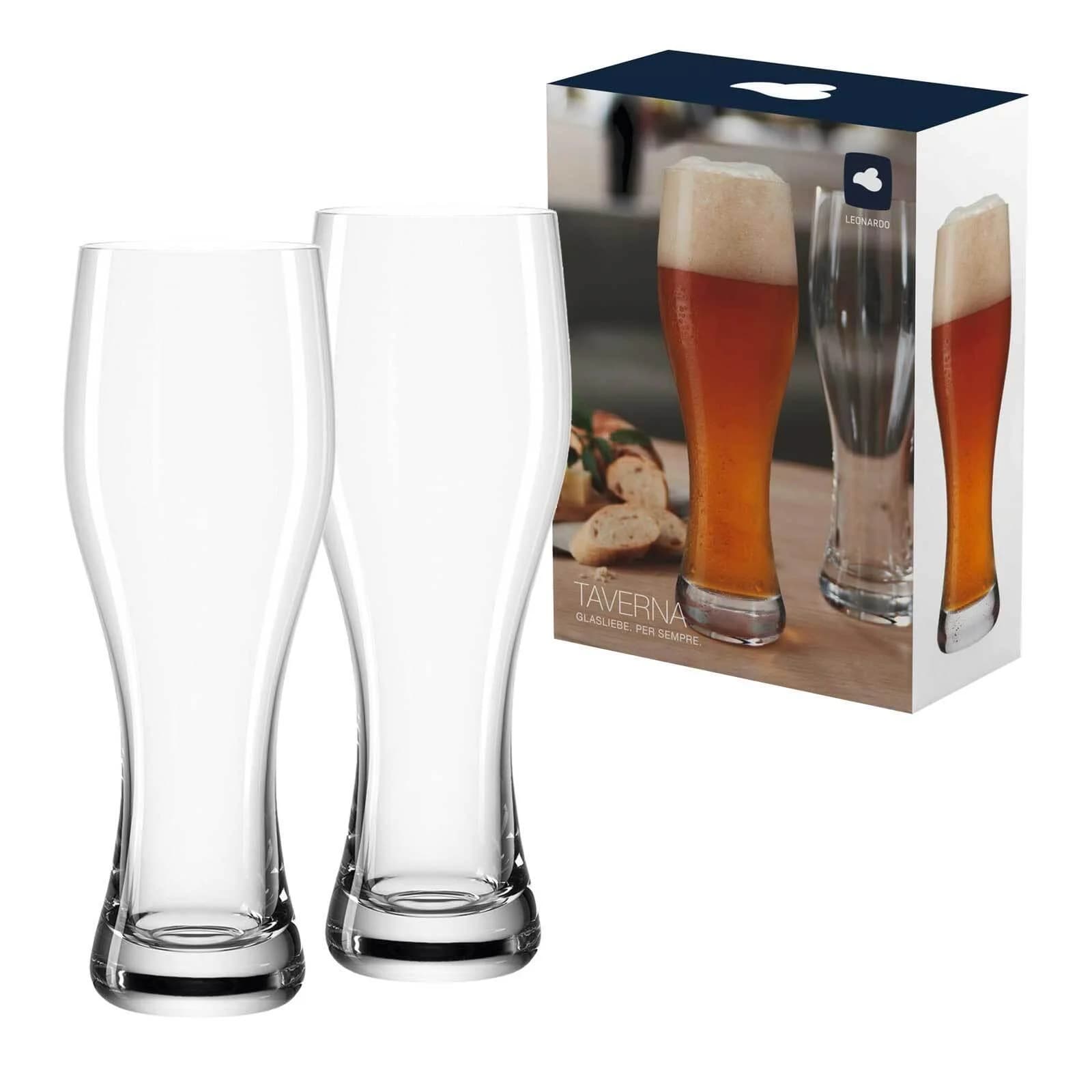 LEONARDO Weizenbiergläser TAVERNA 2er Set Transparent Glas 500 ml