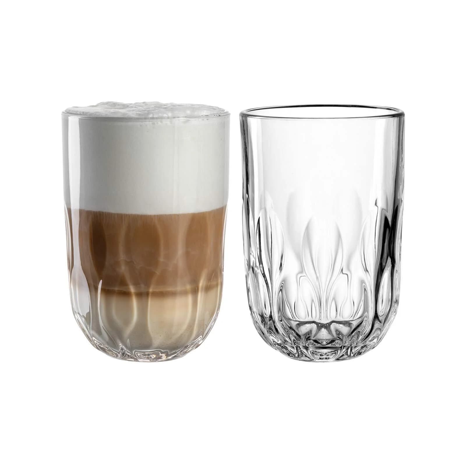 Leonardo Latte-Macchiato-Glas Gocce 3 Klar Glas 2-teilig 390 ml