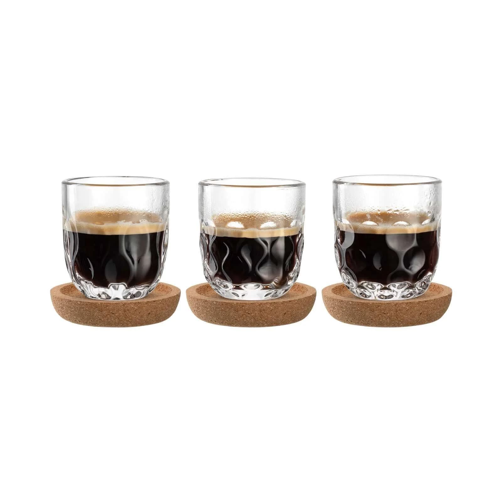 Leonardo Espresso-Set Gocce 6-tlg. Glas transparent mit Untersetzer