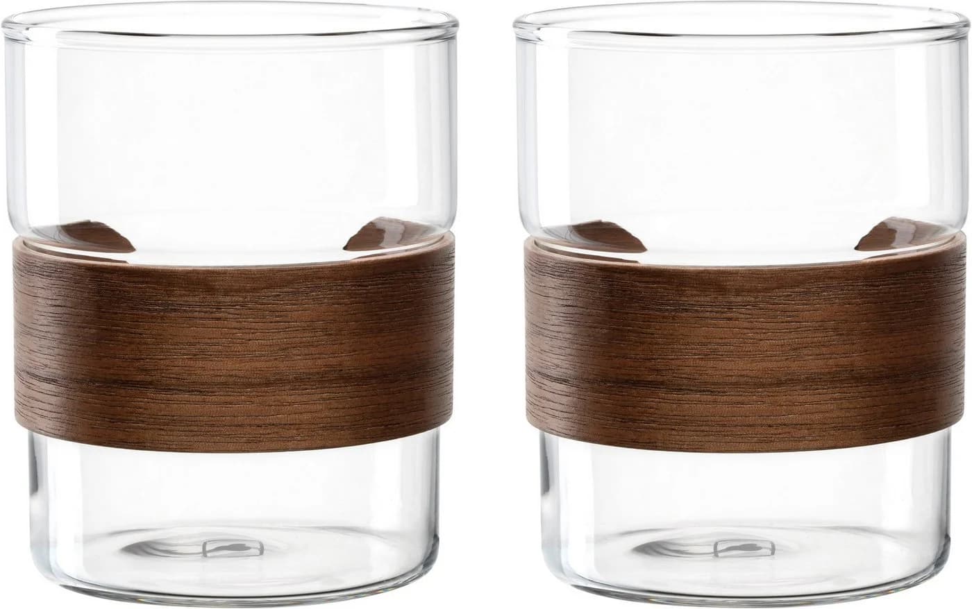 Leonardo NOVO LEGNO Glasbecher 2er Set Braun Transparent - Bild 2