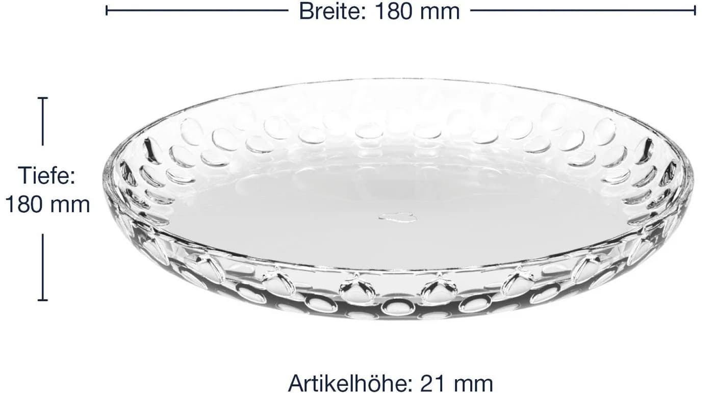 LEONARDO CUCINA OPTIC Speiseteller 18 cm 4er-Set Glas Transparent - Bild 4