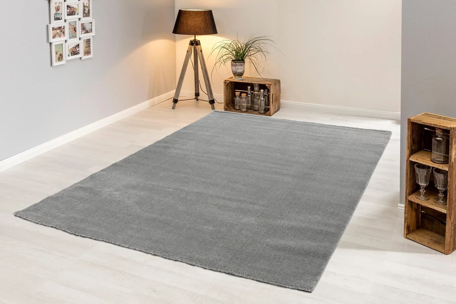 ASTRA Teppich Domaso 250 Hellblau Uni Kunstfaser