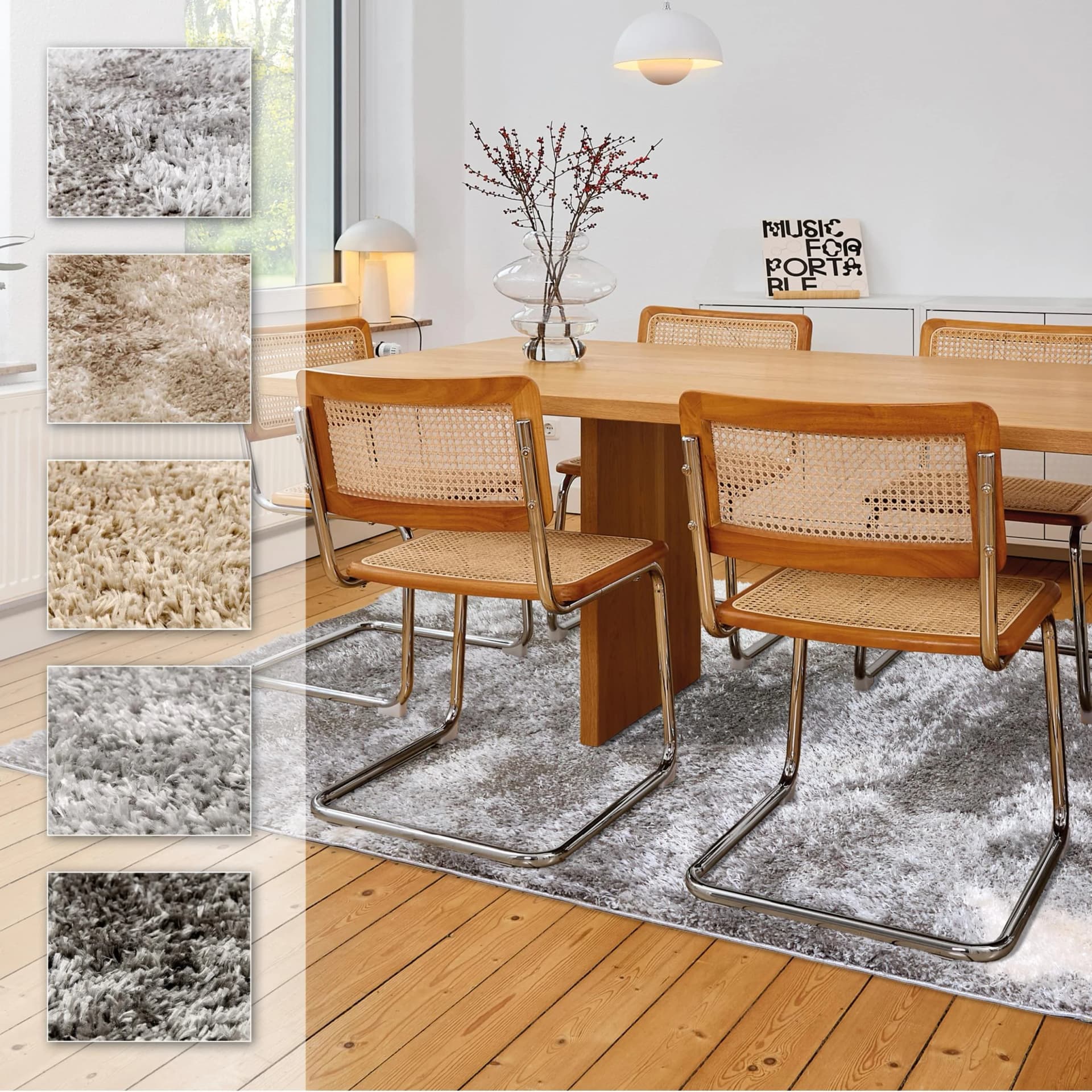Hochflor-Teppich ASTRA Paulie 251 Silber 160x230cm Polypropylen