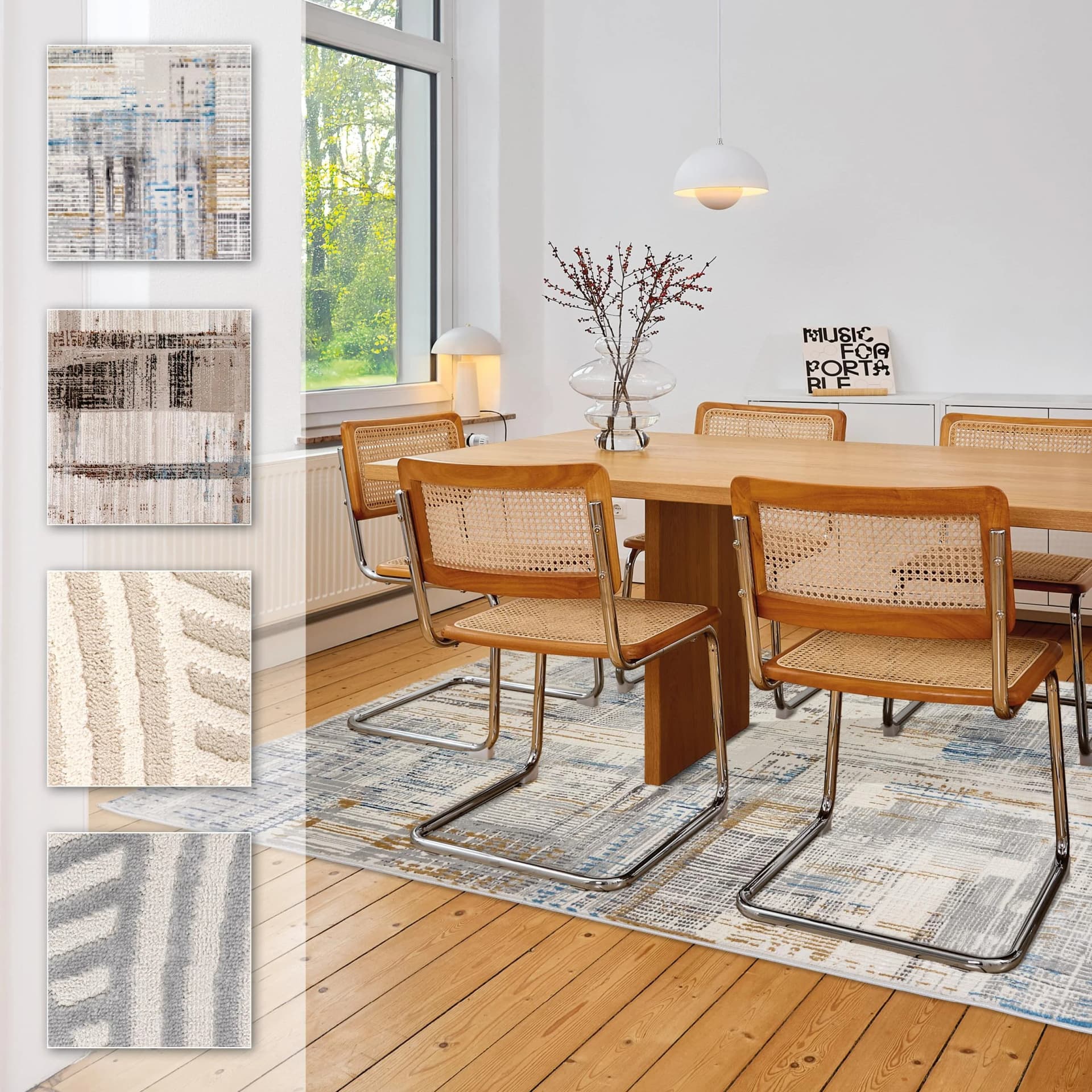 Teppich ASTRA Jules 251 Gelb-Grau Kunstfaser Kurzflor