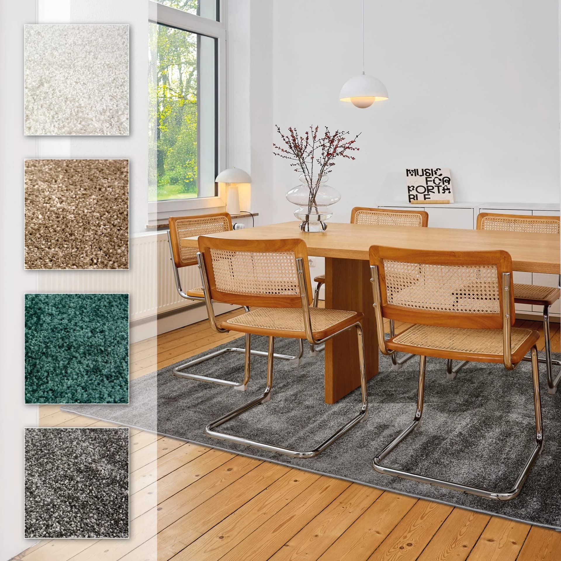 Teppich ASTRA Sam 250 Grau Polypropylen Kurzflor