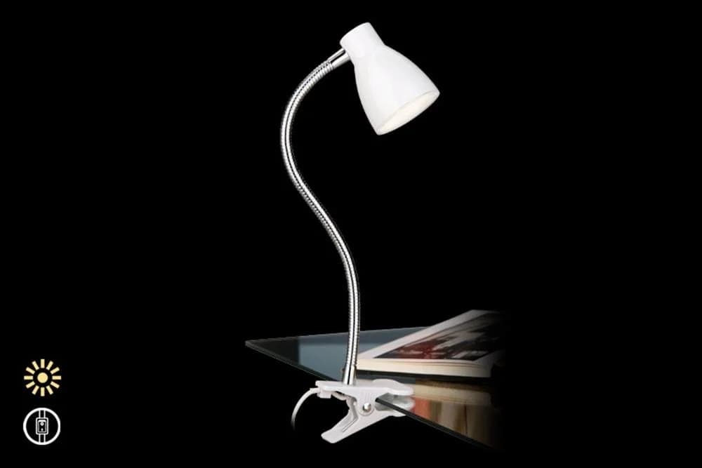 Briloner Leuchten LED Klemmleuchte Grip Weiß