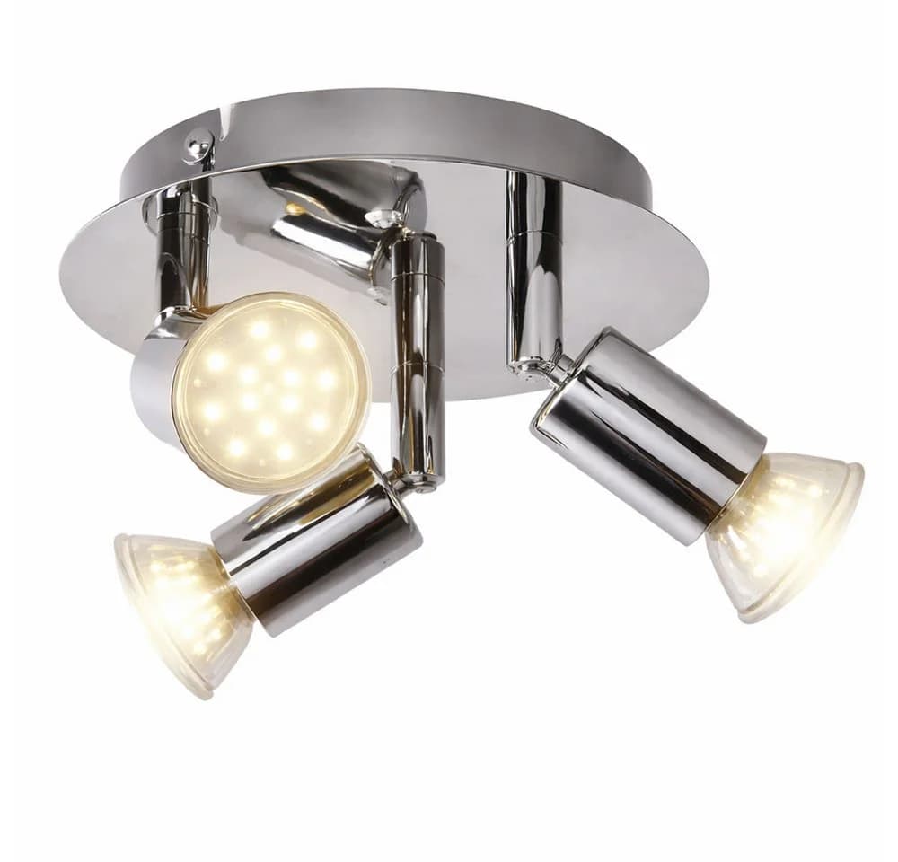 Briloner Leuchten LED Deckenleuchte Chrom 3x GU10