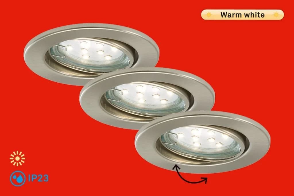 BRILONER LED Einbauleuchte FIT MOVE 3-flammig Weiß