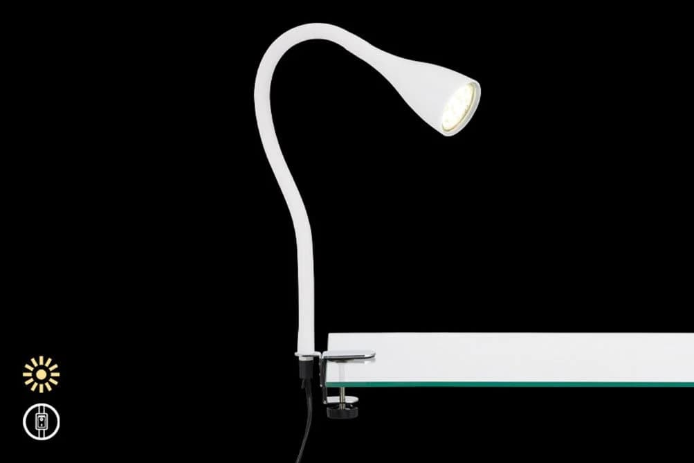 BRILONER LED Klemmleuchte Elasti Weiß Flexibel