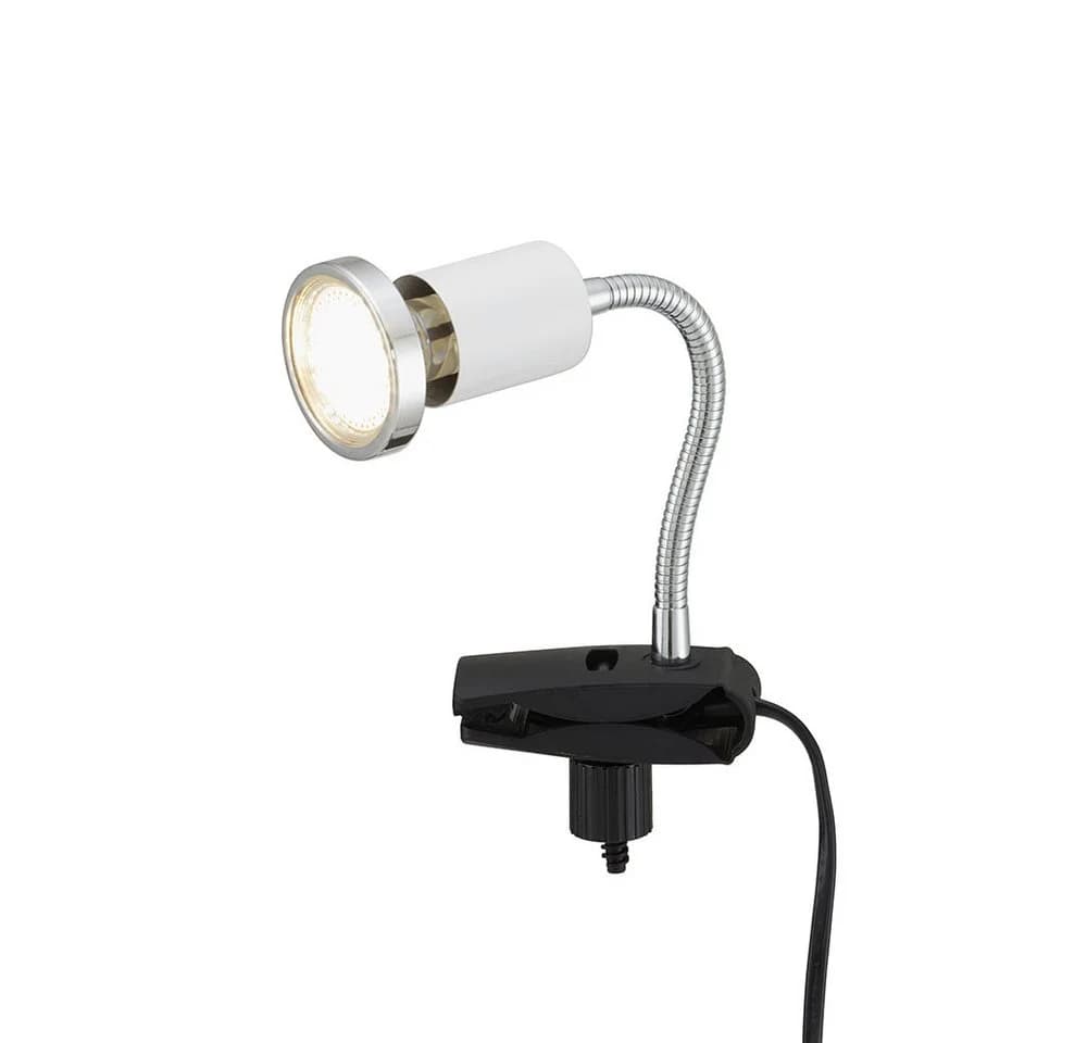Minimalistische Klemmleuchte aus Metall in Weiß - Bild 2