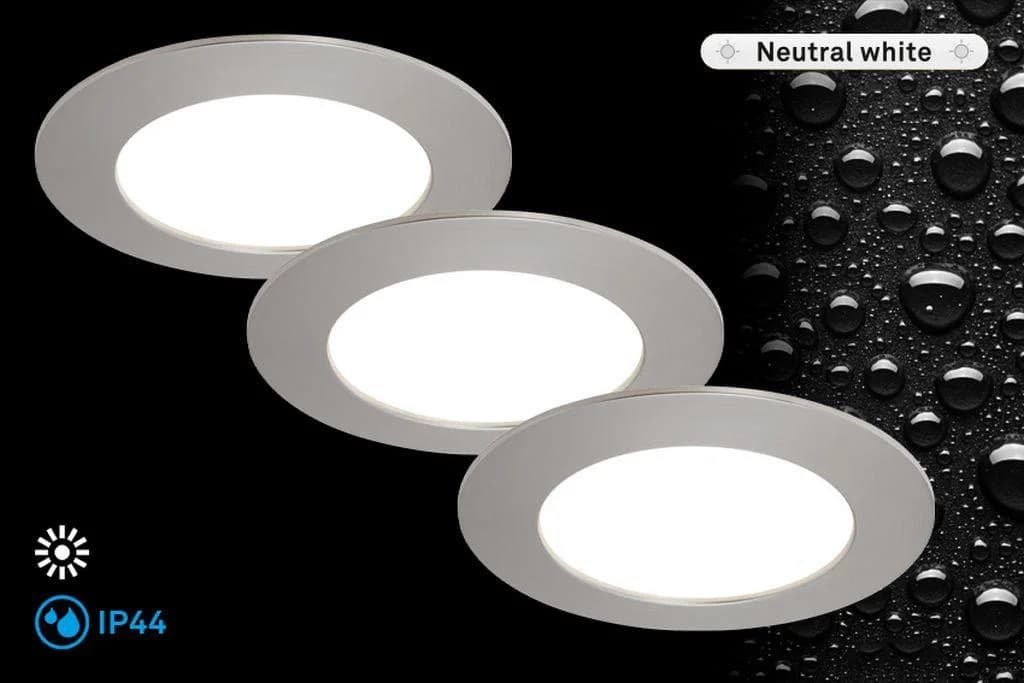 Briloner Leuchten LED Einbauleuchte FLAT IN Silber Weiß Neutral