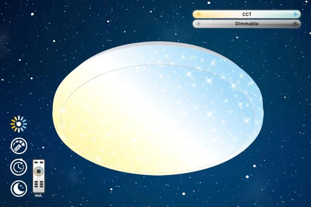 BRILONER LED Deckenleuchte Star Weiß CCT Dimmbar Sternenhimmel