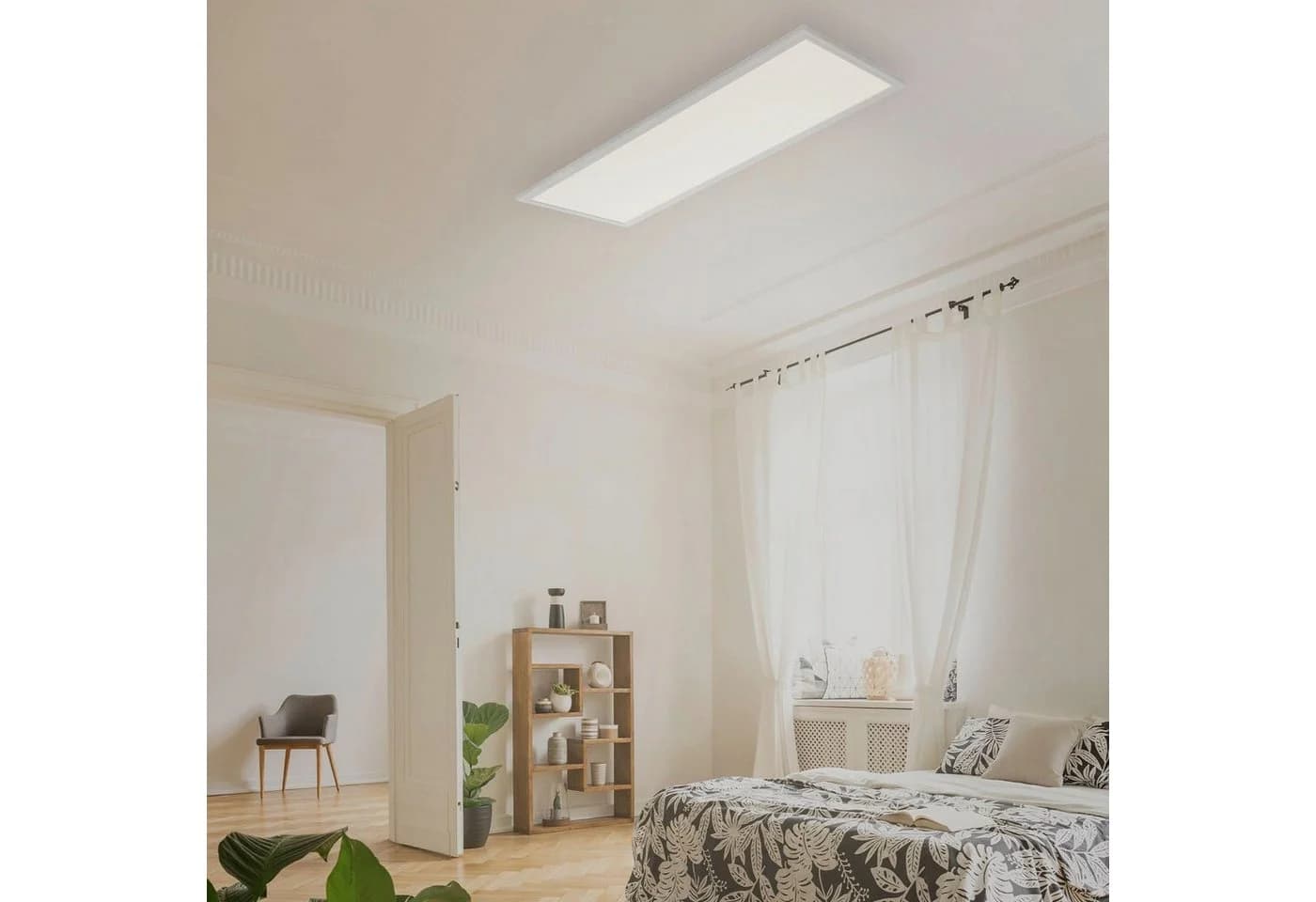 Briloner Leuchten LED Panel Deckenlampe mit Bewegungsmelder Weiß