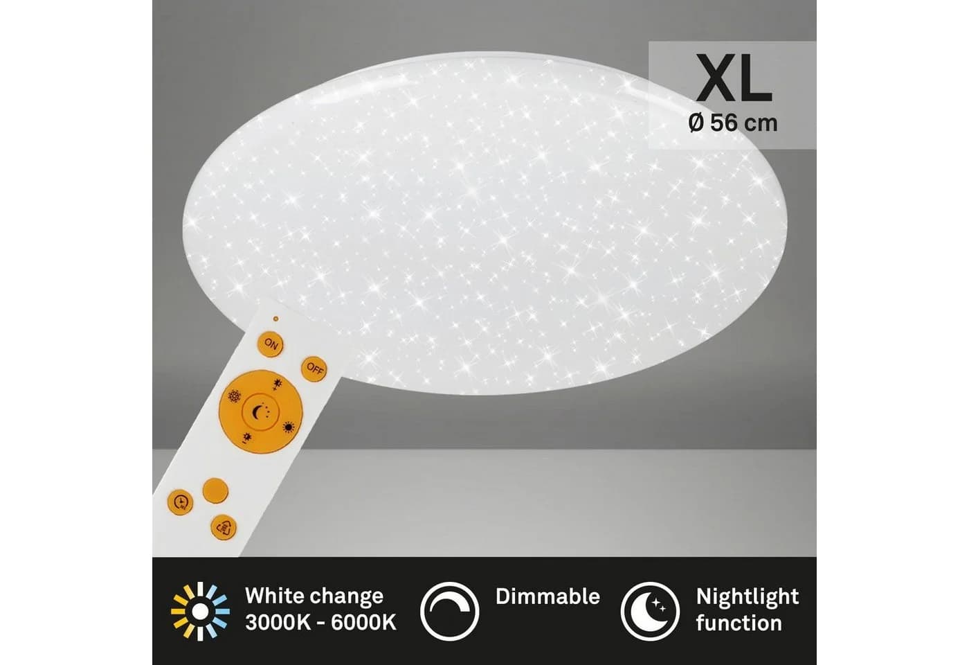 Briloner Leuchten LED Deckenleuchte CCT Sternenhimmel Weiß/Schwarz Fernbedienung - Bild 5