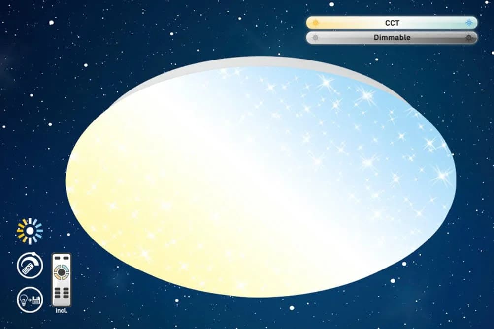 Briloner Leuchten LED Deckenleuchte Sternenhimmel Weiss Dimmbar CCT