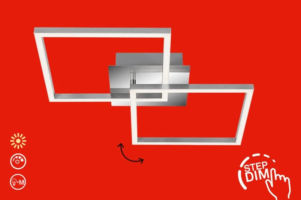 Briloner Leuchten LED Deckenleuchte FRAME Schwarz Modern