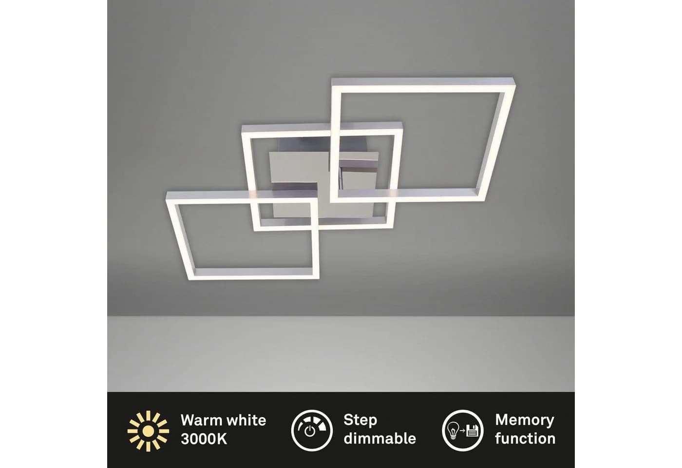 BRILONER LEUCHTEN LED Deckenleuchte FRAME Chrom-Alu Schwenkbar - Bild 4