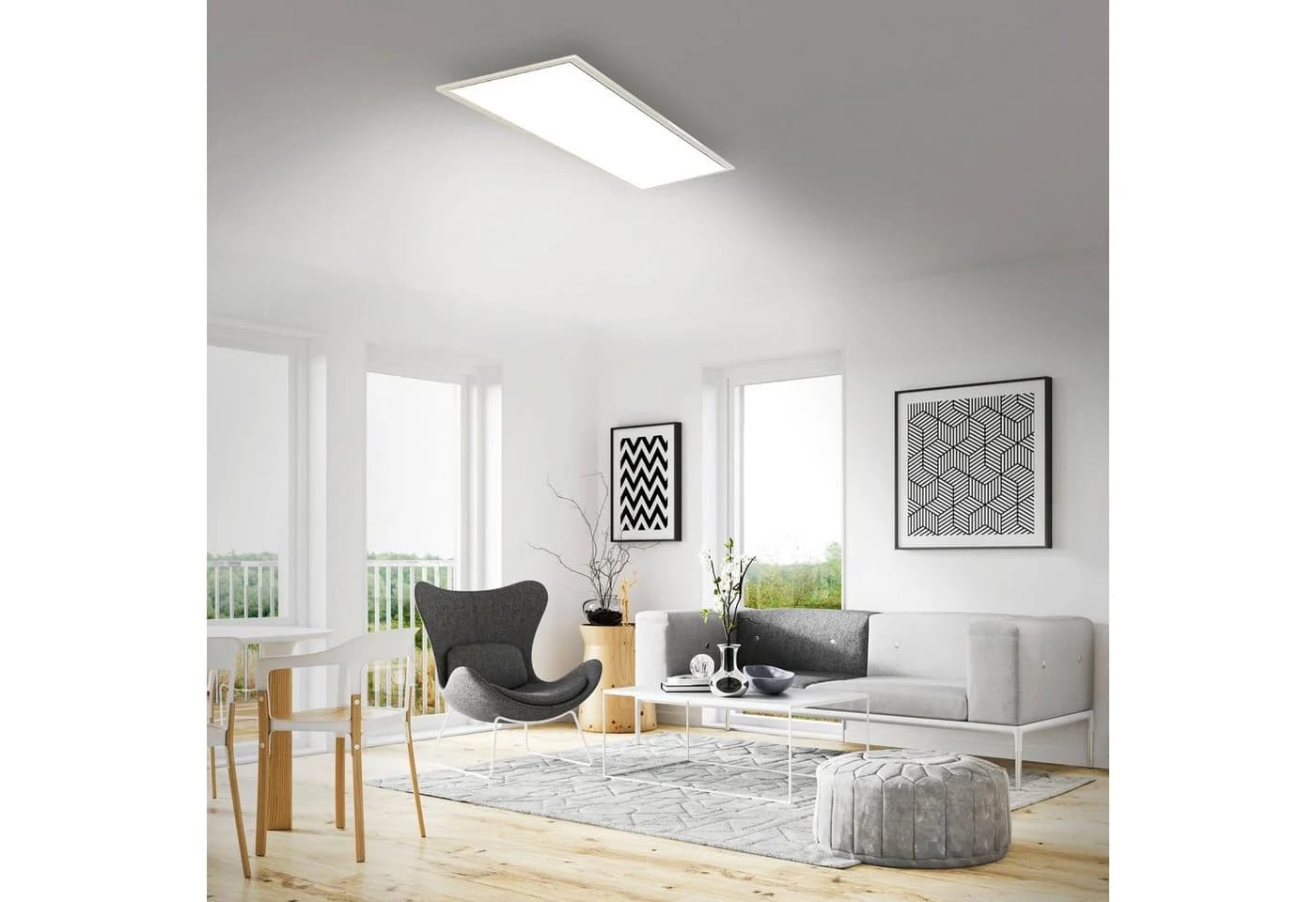 Briloner Leuchten LED Panel Piatto CCT Weiß Fernbedienung