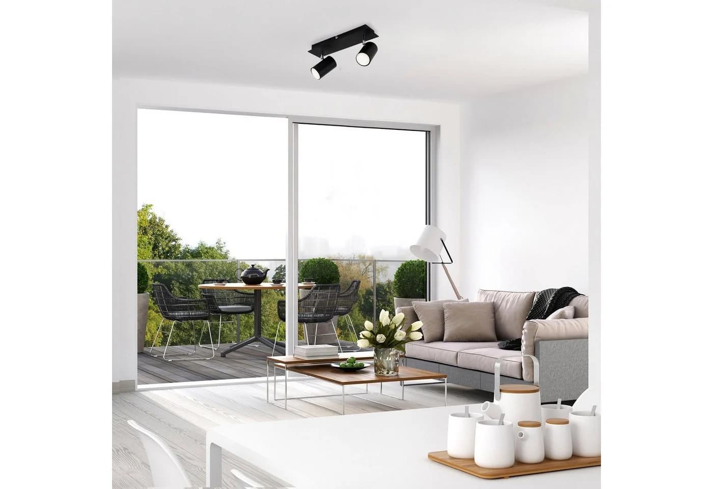 Briloner Leuchten LED Deckenspots 2857025 Run Schwarz 2-flammig GU10