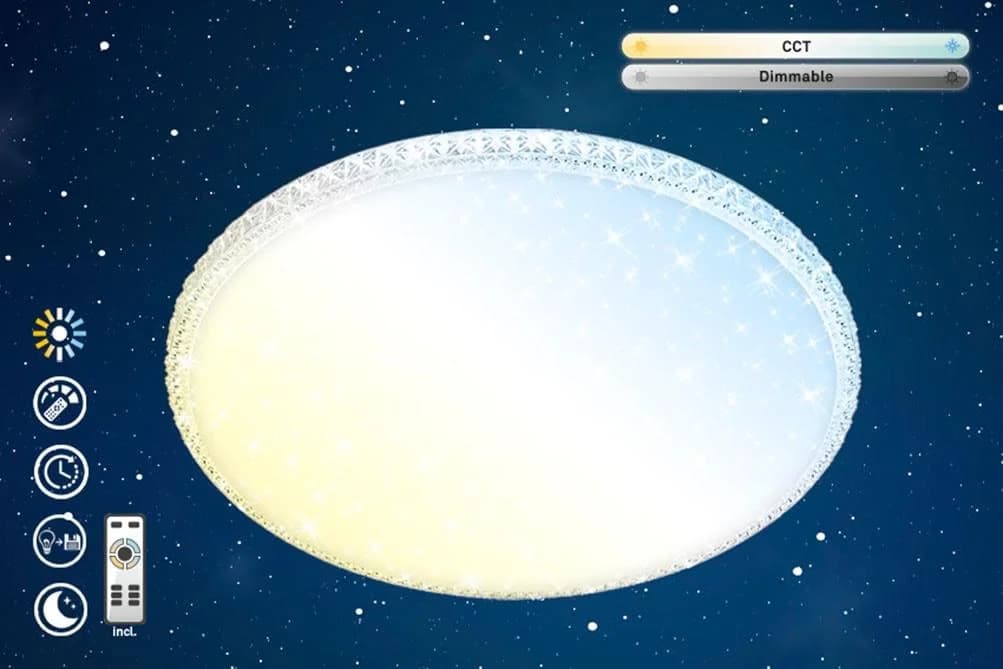 BRILONER LEUCHTEN LED Deckenleuchte Style Weiß Sternenhimmel Dimmbar