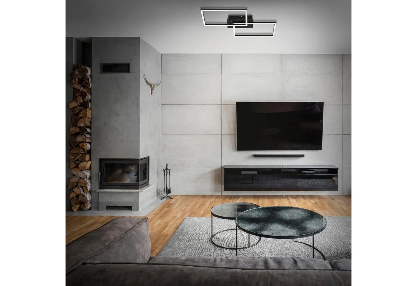 Briloner Leuchten LED Deckenleuchte FRAME CCT Schwarz/Weiß