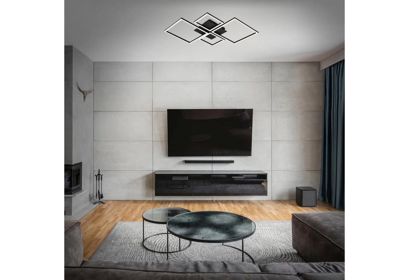 BRILONER LED Deckenleuchte FRAME Schwarz Dimmbar Schwenkbar