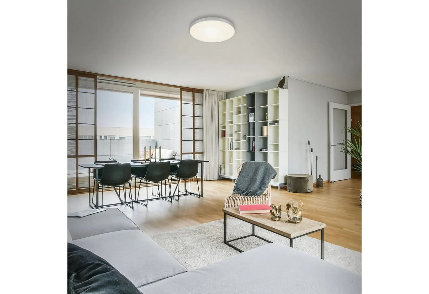 BRILONER LEUCHTEN Aufbauleuchte Flame Silber Rahmenlos LED