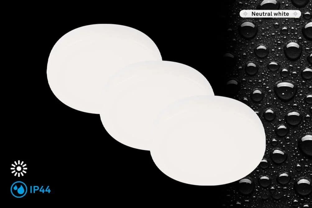 BRILONER LEUCHTEN LED Einbauleuchte PLAT 3er Set Weiß Neutral