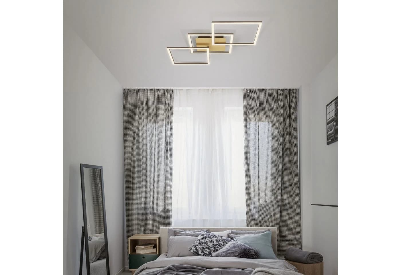 BRILONER LEUCHTEN Deckenleuchte Frame FRAME 3-flammig Gold-Braun LED Dimmbar