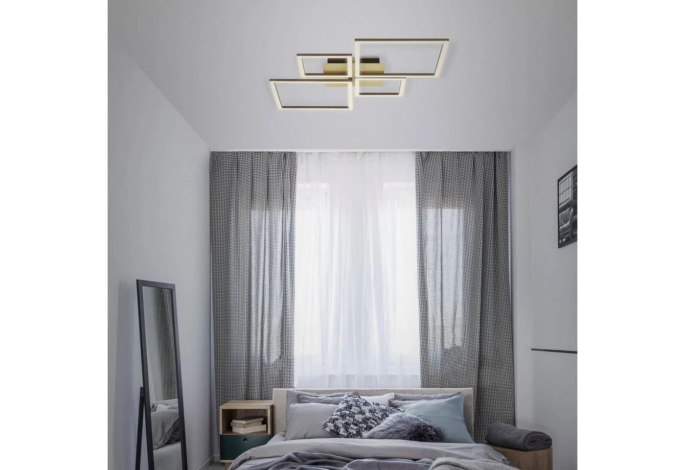Briloner Leuchten LED Deckenleuchte FRAME Schwarz Gold-Braun Dimmbar - Bild 2