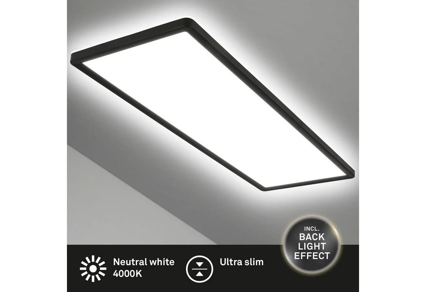 BRILONER LED Panel Slim Schwarz Ultraflach Deckenlampe - Bild 4