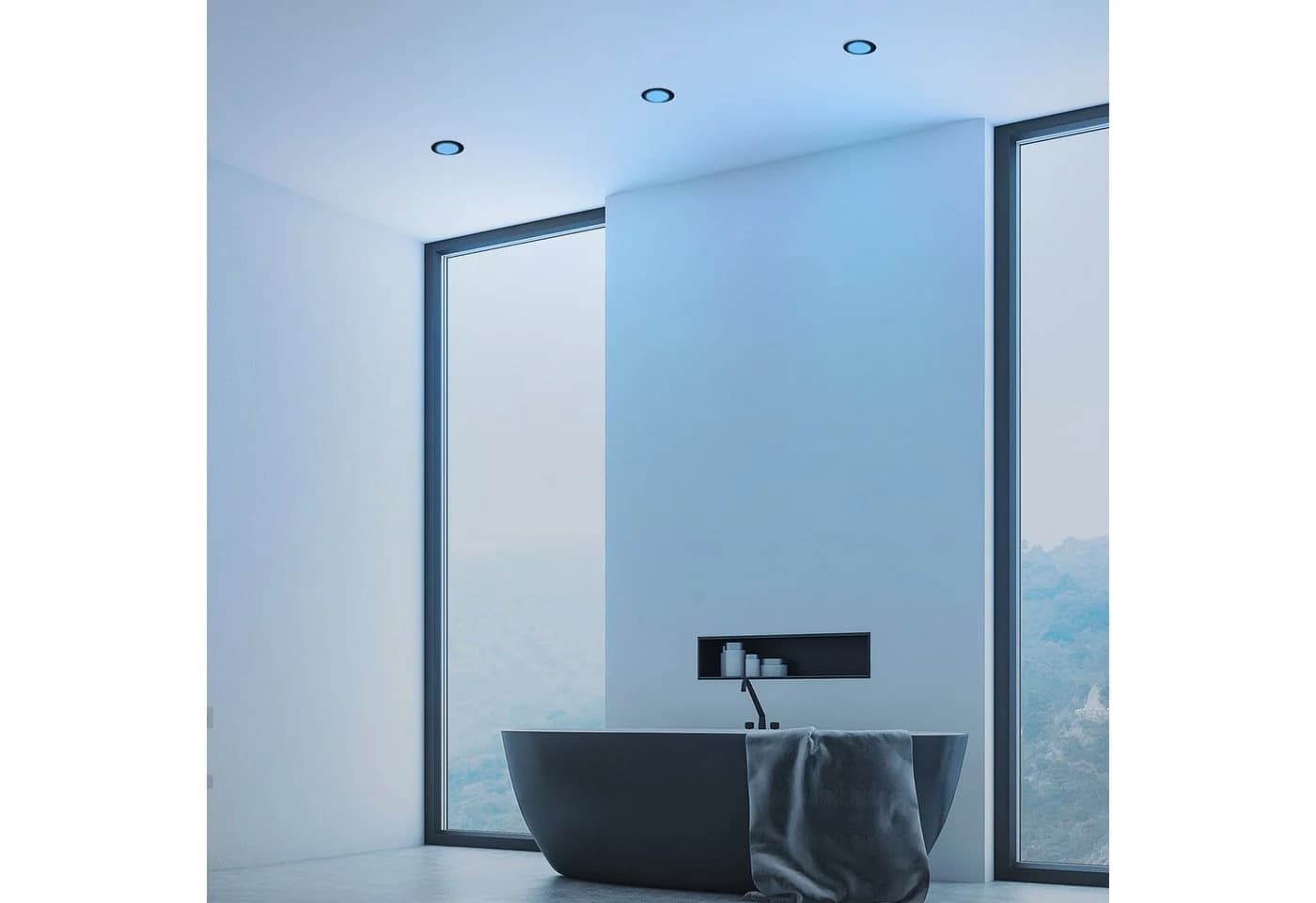 Briloner Leuchten LED Einbauleuchte 3er Set RGB-CCT Schwarz