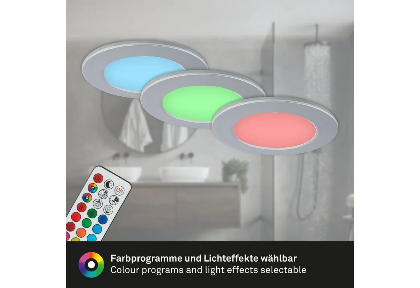 BRILONER LED Einbauleuchte 3er Set RGB-CCT chrom-matt - Bild 5