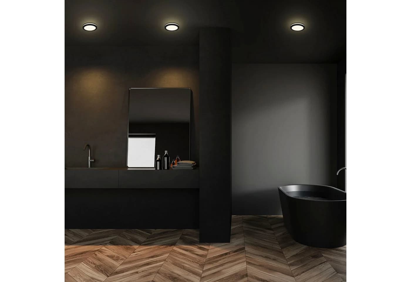Briloner Leuchten LED Einbauleuchte 3er-Set Schwarz IP44 - Bild 5