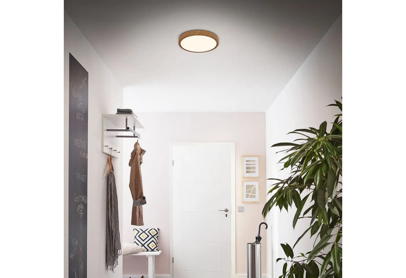 Briloner Leuchten LED Deckenlampe Warmweiß Holzoptik 28cm