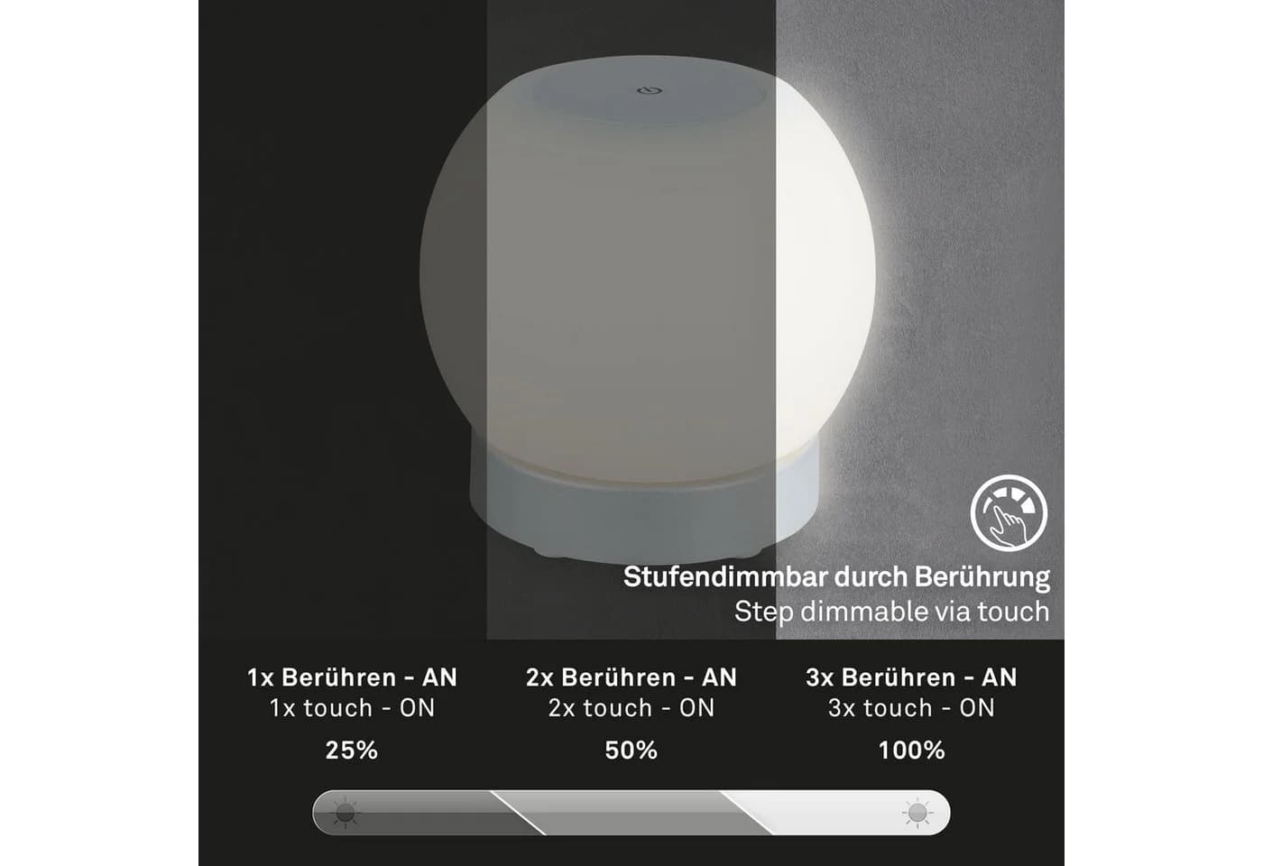 Briloner Leuchten LED Tischleuchte 7448X Silber - Bild 3