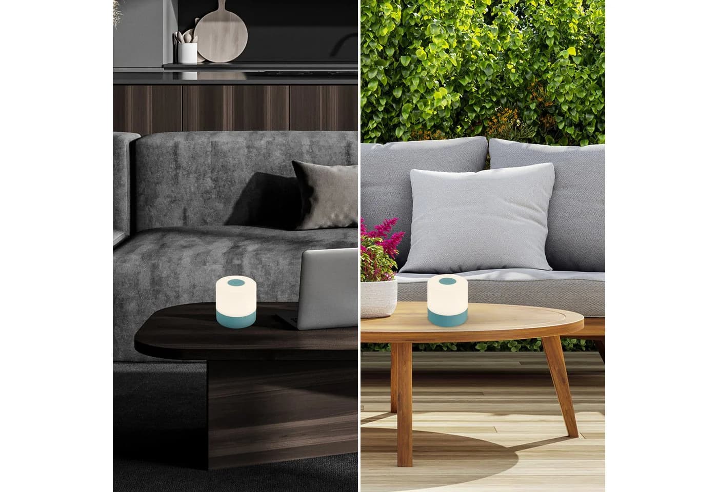 BRILONER LEUCHTEN Tischleuchte SMAL Blau Akku LED Dimmbar IP44