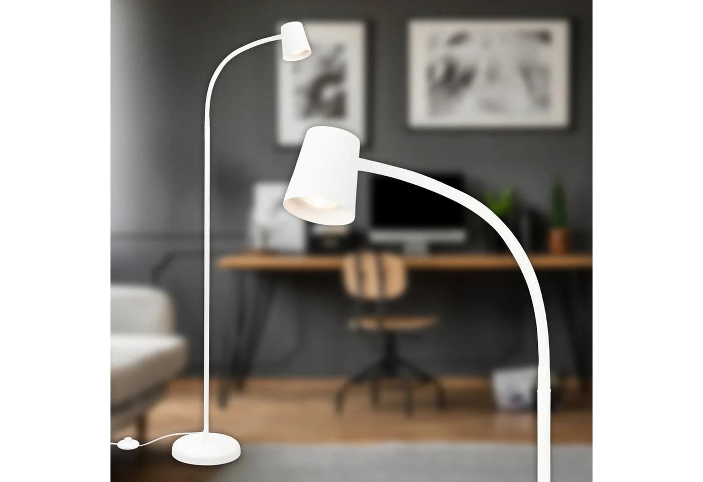 Briloner Leuchten LED Stehlampe Weiß GU10 Fußtaster - Bild 4