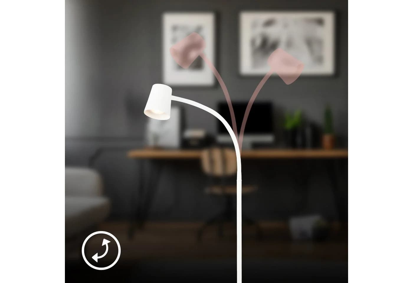 Briloner Leuchten LED Stehlampe Weiß GU10 Fußtaster - Bild 5