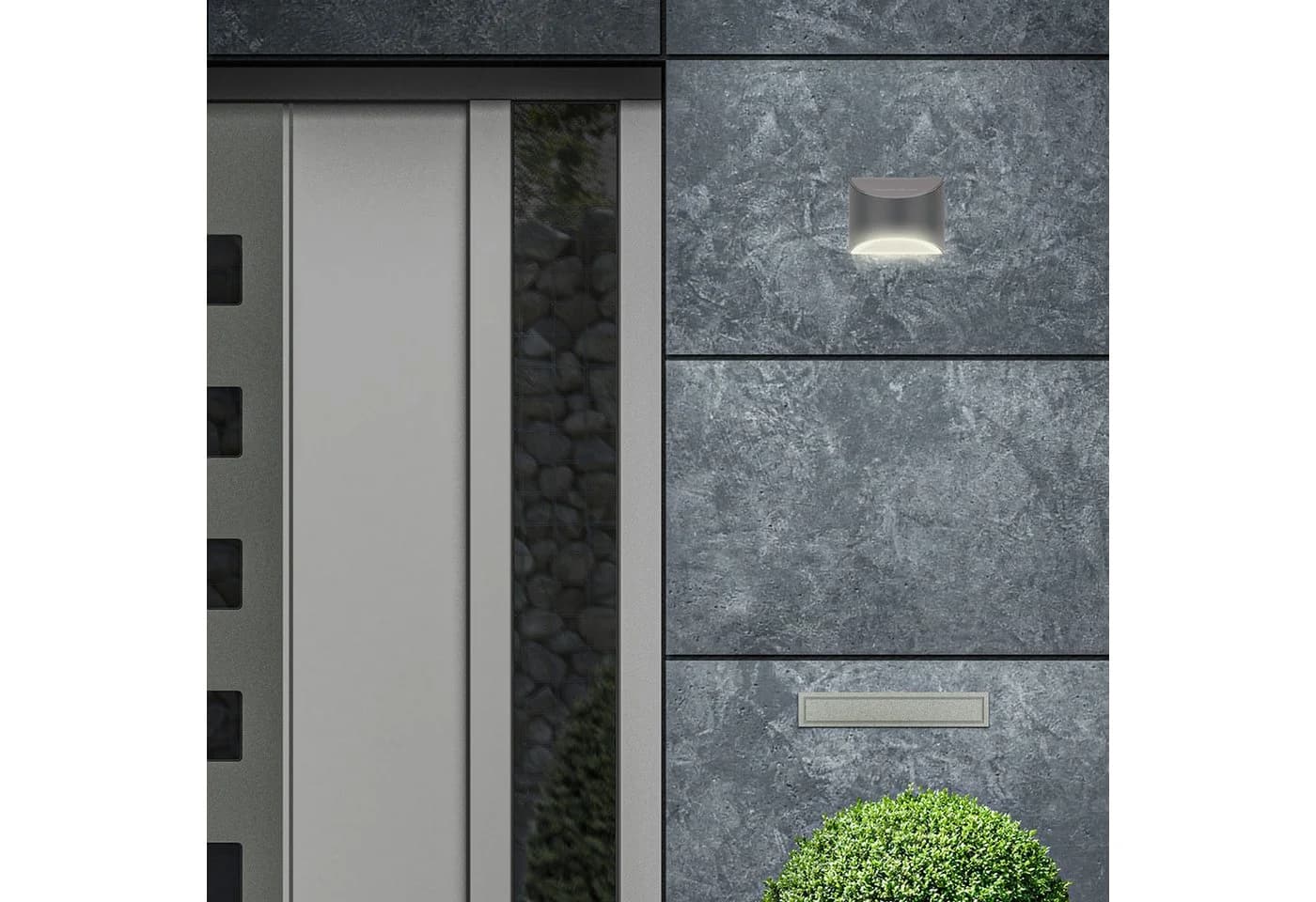 Briloner Leuchten LED Wandleuchte Solarleuchte Anthrazit 4xLED