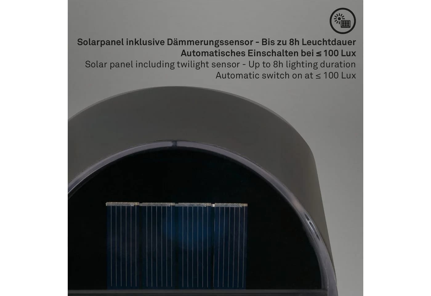 Briloner Leuchten LED Wandleuchte Solarleuchte Anthrazit 4xLED - Bild 5