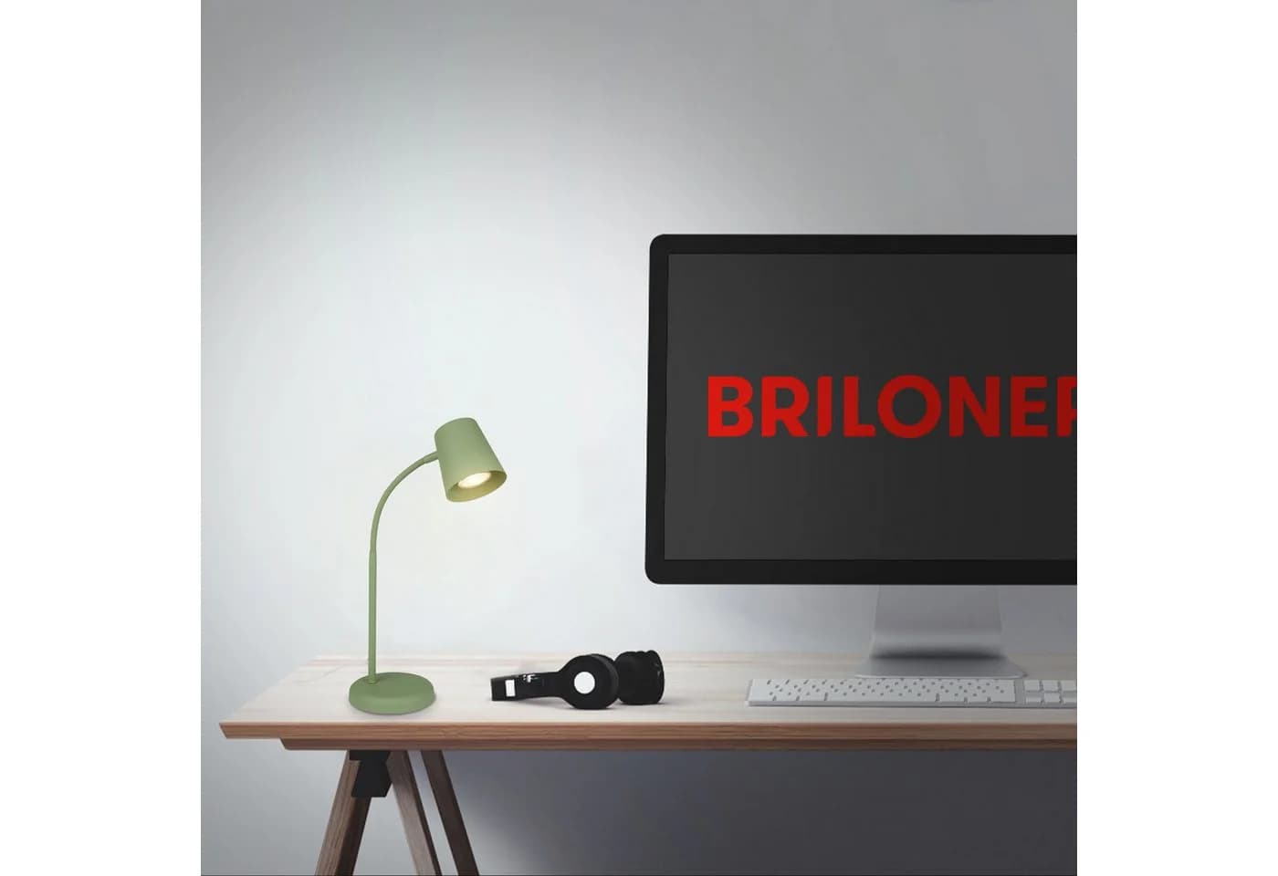Briloner Leuchten Tischleuchte SKRIVA Grün Flexibel Schwenkbar