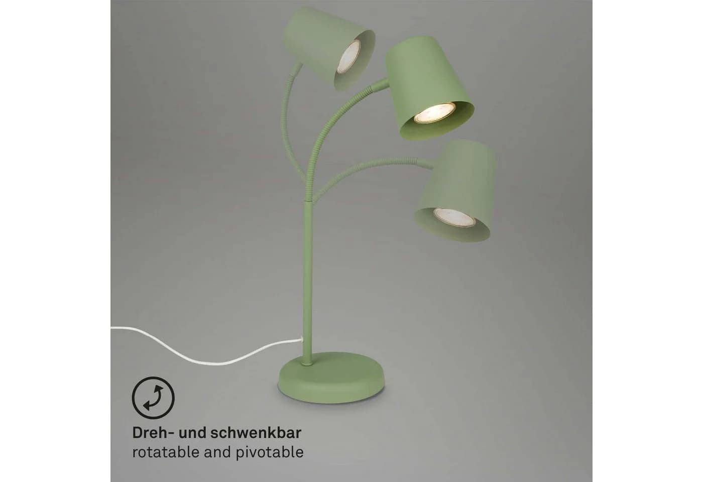 Briloner Leuchten Tischleuchte SKRIVA Grün Flexibel Schwenkbar - Bild 5
