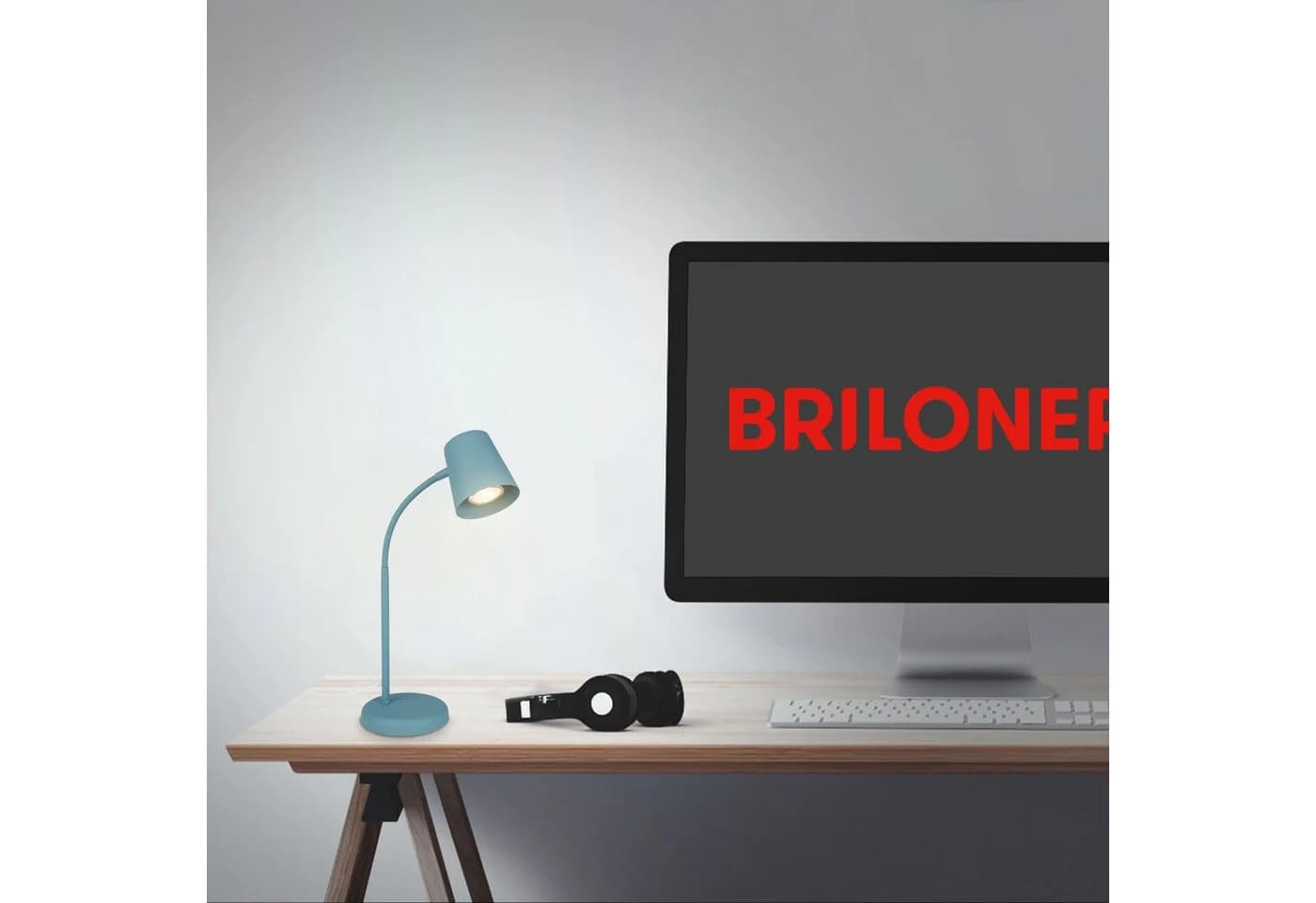 Briloner Leuchten Tischleuchte SKRIVA Blau Flexibel Schwenkbar