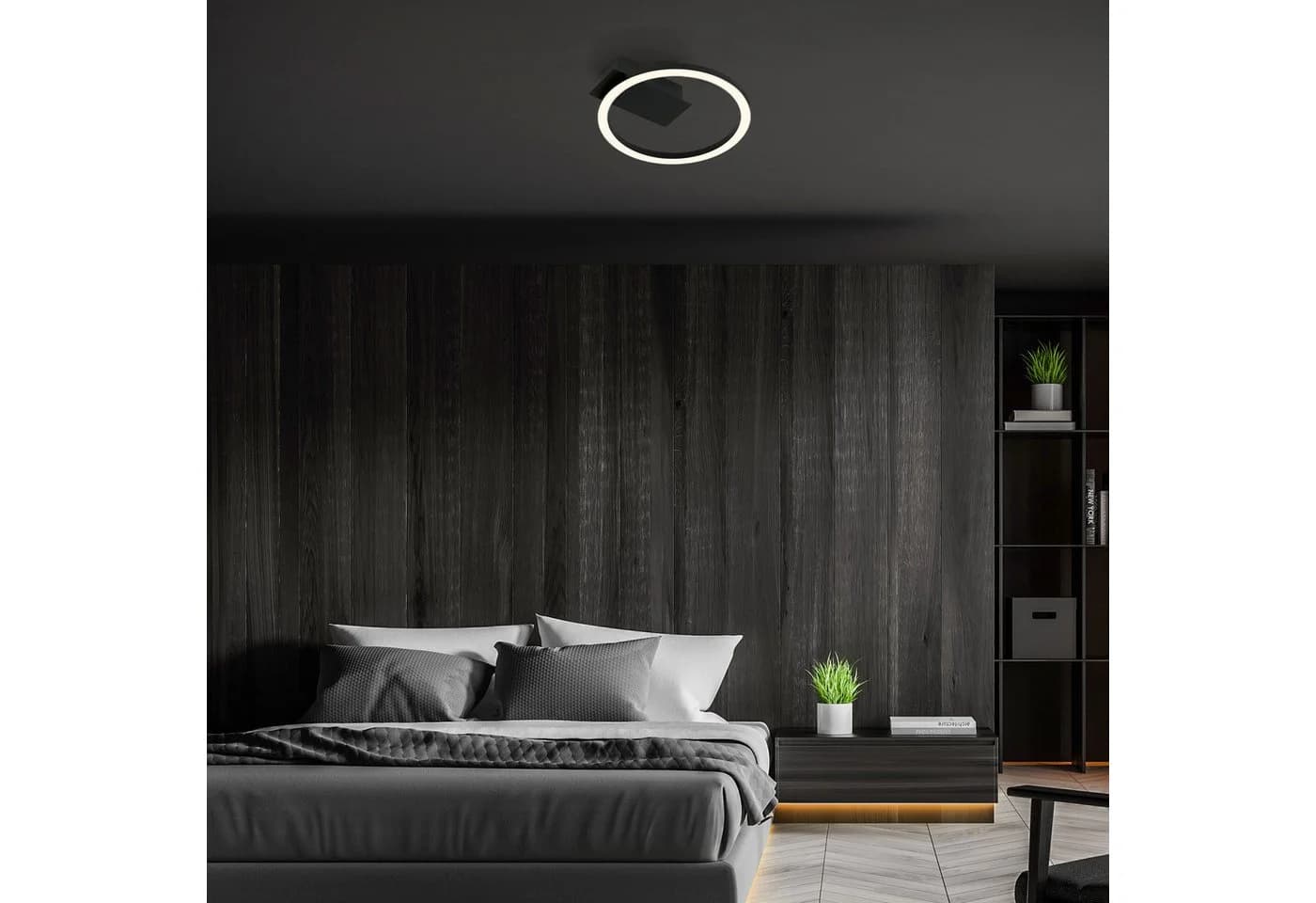 Briloner Leuchten Deckenleuchte Frame NICI Schwarz LED
