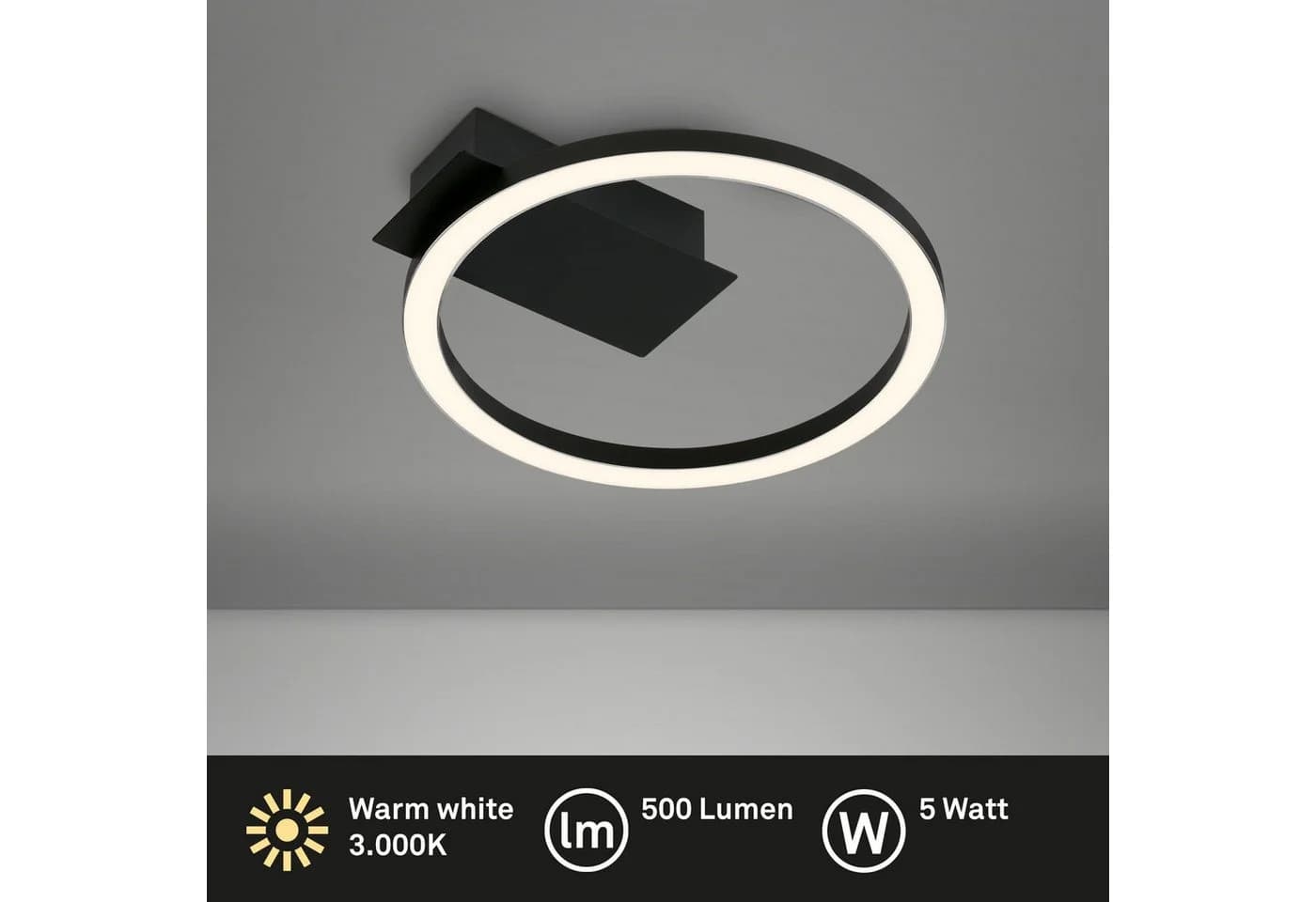 Briloner Leuchten Deckenleuchte Frame NICI Schwarz LED - Bild 4