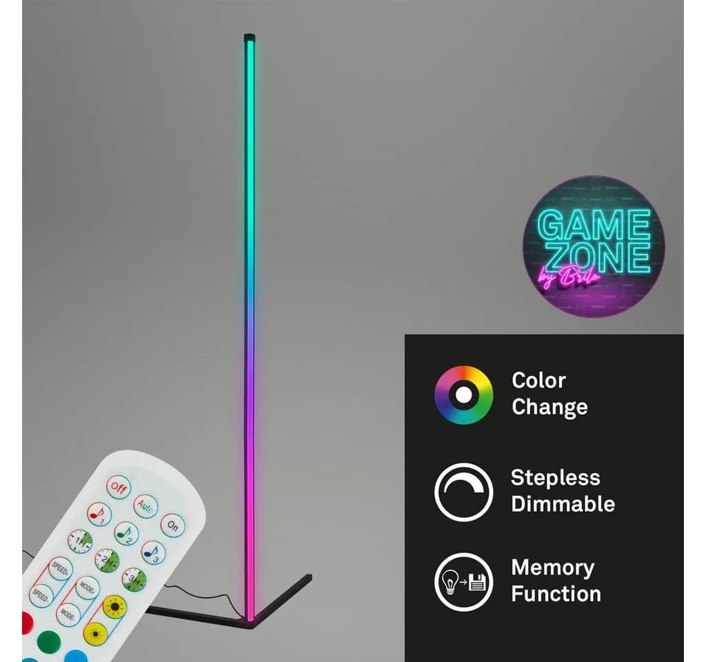 Briloner Leuchten Stehlampe REMSA RGB Gaming Dimmbar Schwarz - Bild 2