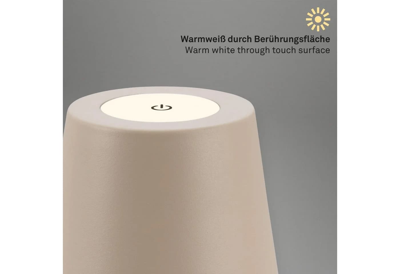 BRILONER LEUCHTEN LED Außen-Tischleuchte Coloris Beige Metall - Bild 3