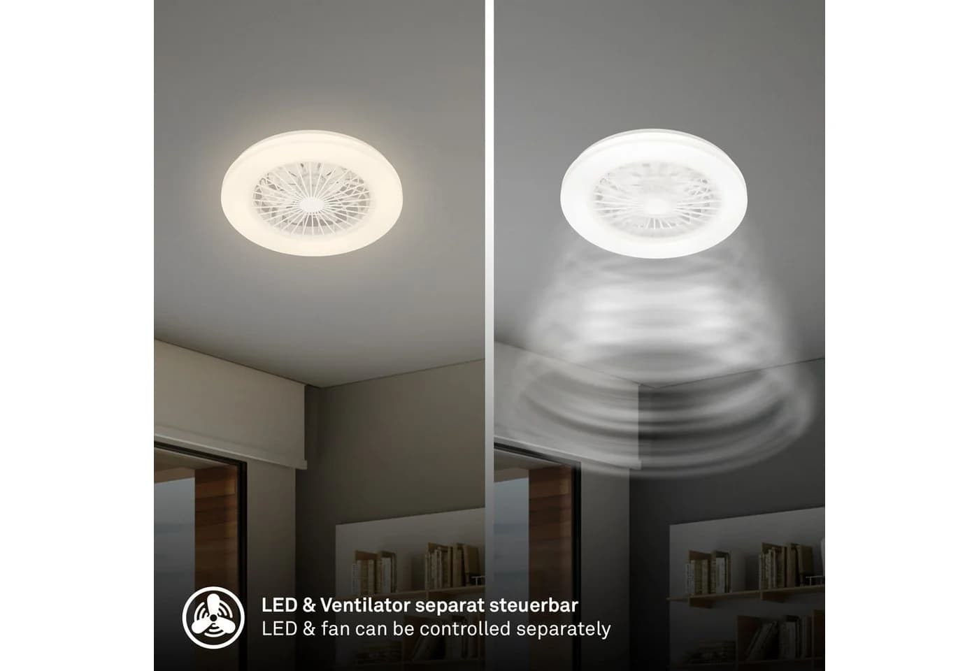 BRILONER LED Deckenleuchte mit Ventilator Weiß Fernbedienung - Bild 5
